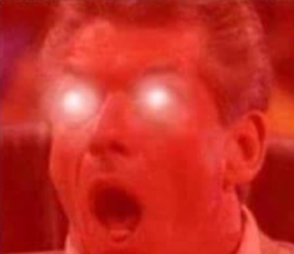 Vince McMahon, about to do an optic blast like Cyclops of the X-Men